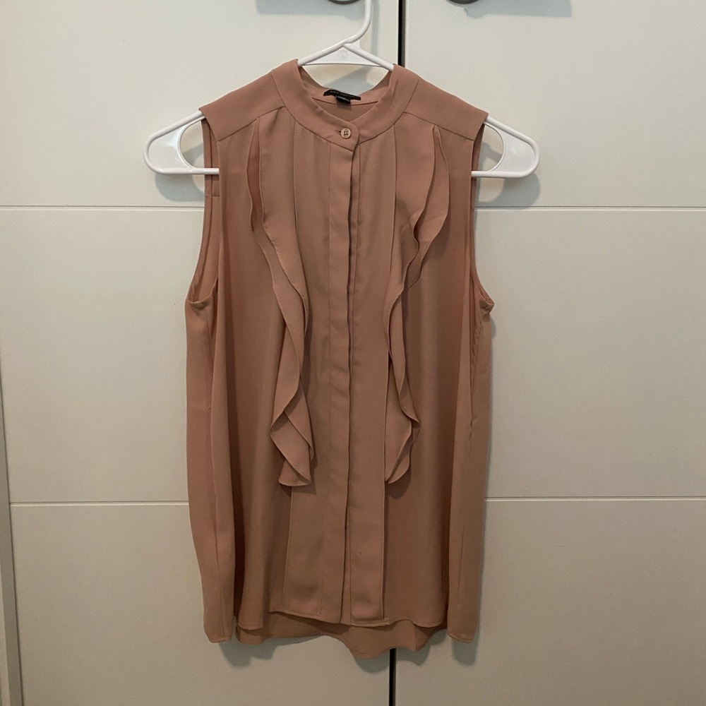 Blush Pink Sleeveless Button Up Dress Shirt